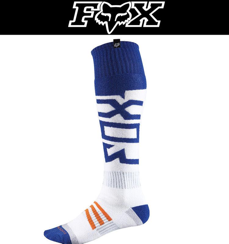 Fox racing coolmax intake thin socks blue white shoe sizes 8-13 dirt atv mx 2014