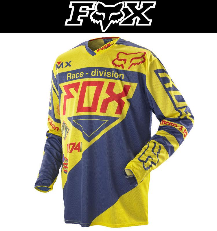 Fox racing 360 intake yellow blue dirt bike jersey motocross mx atv 2014
