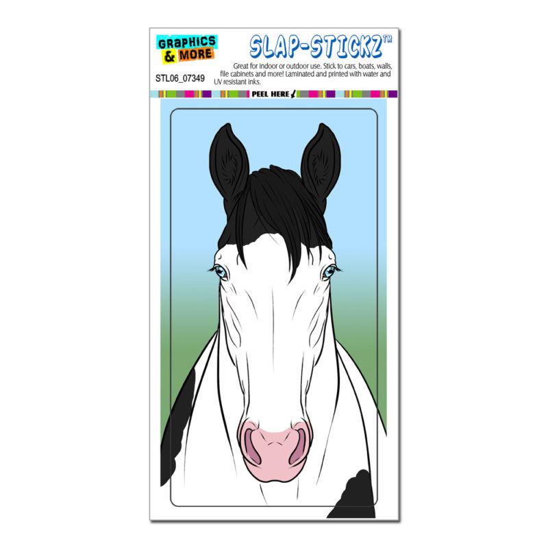 Horse black paint pinto medicine hat - slap-stickz™ window locker bumper sticker