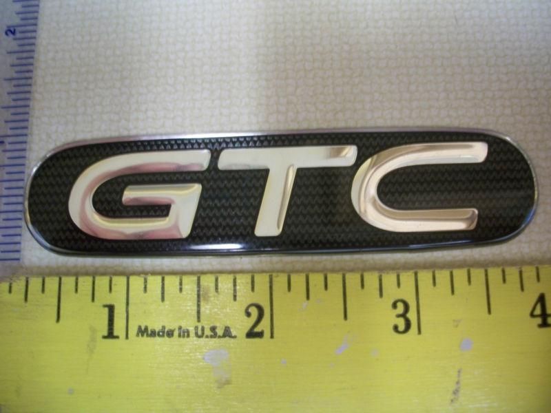 Gtc emblem script logo silver black badge oem used original genuine