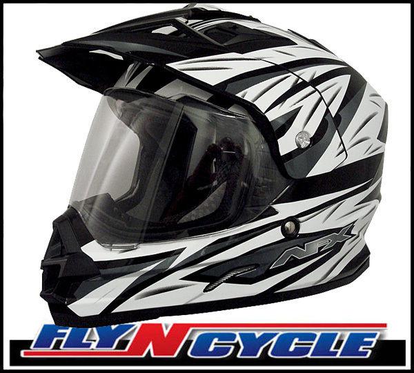 Afx fx-39 dual sport xl pearl white multi motorcycle full face helmet dot ece