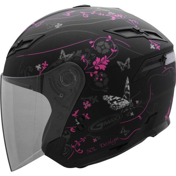 Pink butterfly l gmax gm67 butterfly open face helmet