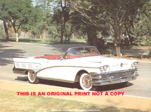 1958 buick limited convertible rare classic car print