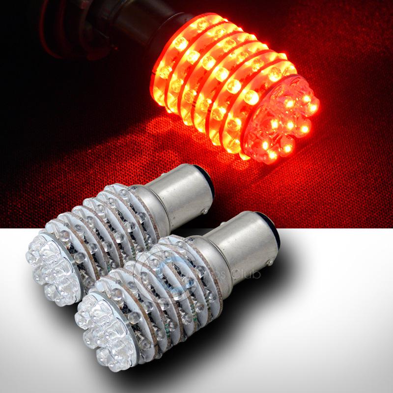 2pc red super bright 1157 bay15d 63x led stop/brake light lamp bulbs 12v pair