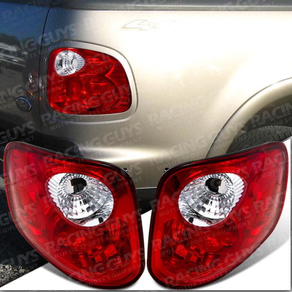 1997-2000 ford f150 flareside pickup truck red clear tail lights rear lamps new