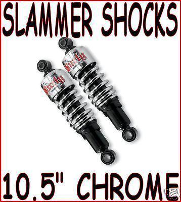 Burly chrome 10.5" slammer rear shocks lowering kit 1984-2014 harley touring
