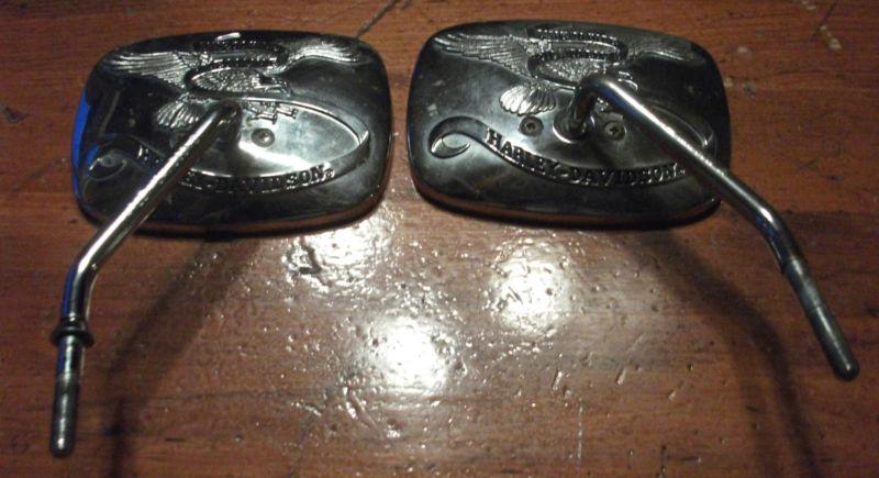 Beautiful vintage harley davidson side view mirrors live to ride chrome pair