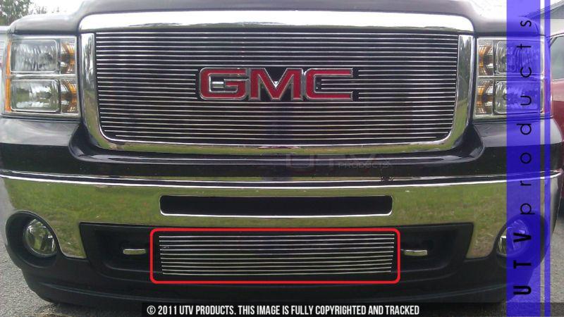 2007 - 2013 gmc sierra 1500 1pc bumper models w/tow hooks  chrome billet grille