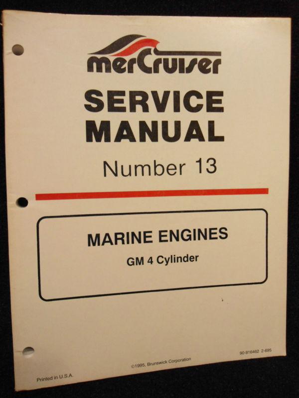 1995 mercruiser service tech manual book (13) #90-816462 2-695 gm 4 cylinder