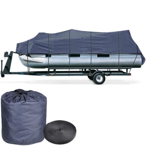 25" 26" 27" 28' 600d trailerable pontoon boat cover +oxford bag beam 114" blue