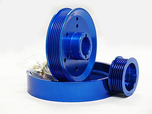 Obx 02-04 ford mustang gt cobra 4.6l v8 billet aluminum power pulley kit 03 blue