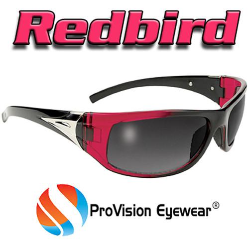 Wrap-around biker sports safety sunglasses w/black and red frames & smoke lenses