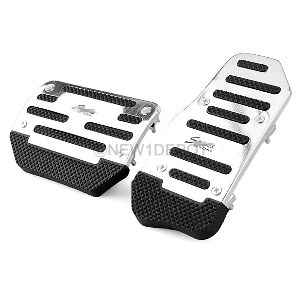 Silver plated alloy racing fuel brake gas foot automatic pedals pads for car suv