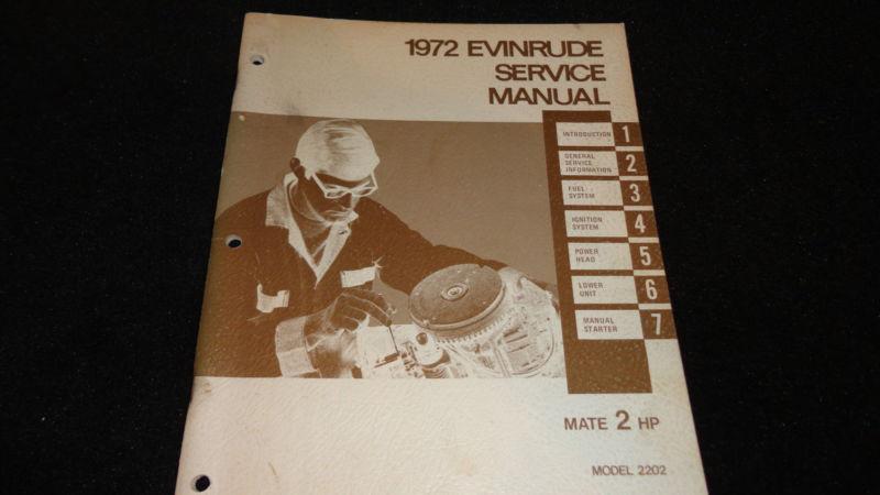 Used evinrude outboard motor service manual 1972 2hp model 2202