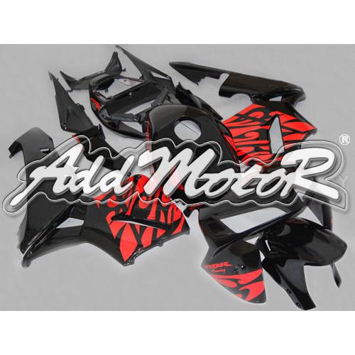 Injection molded fit 2005 2006 cbr600rr 05 06 red flames black fairing 65n33