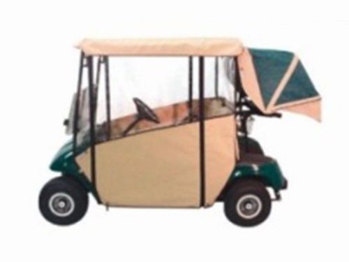 Demo tan only ezgo golf cart 3-sided txt custom fit over the top enclosure