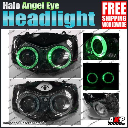 For kawasaki ex250r 08-12 09 10 11 halo angel eye hid headlight assembly gren gs