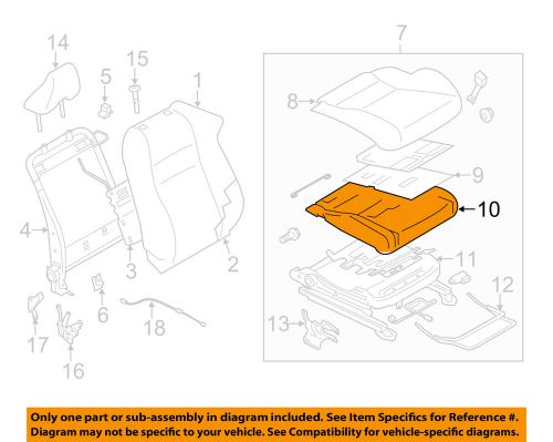 Subaru oem 13-15 brz front seat-seat cushion pad left 64120ca030