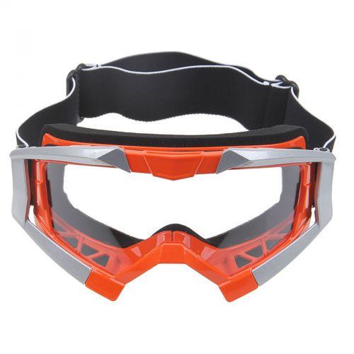 Orange motorcycle motocross dirt bike off road helmet goggles eyewear clear lens