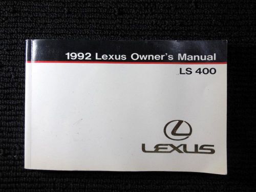 92 lexus ls 400 owner&#039;s manual in great shape. ships today!