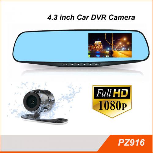 4.3 inch 1080p dvr car camcorder with rear camera pz916
