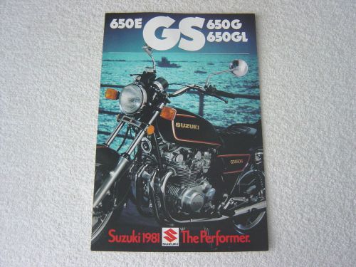 Suzuki motorcycle gs 650 e g gl 1981 sales brochure