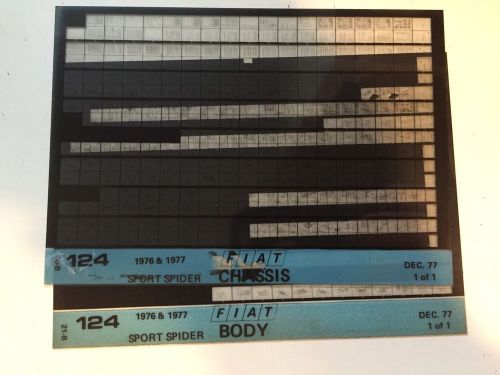 Oem fiat 124 spider 1976-1977 dealer parts manual microfiche set