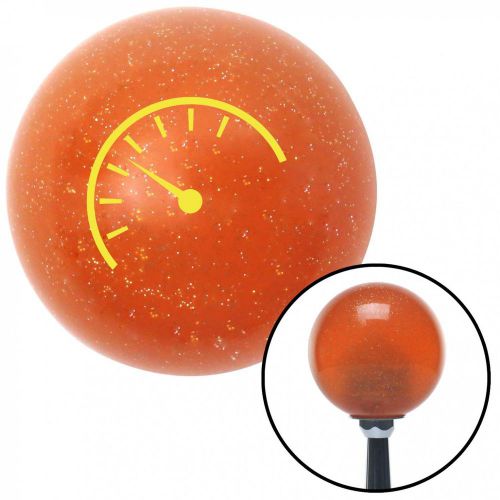 Yellow instrument gauge orange metal flake shift knob with 16mm x 1.5