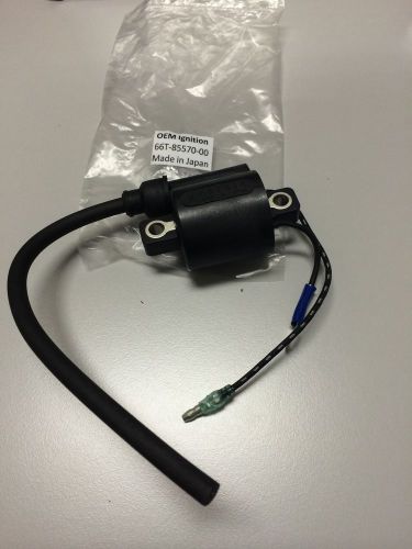 Genuine oem yamaha outboard 40hp 40x e40 ignition coil 66t-85570 (made in japan)