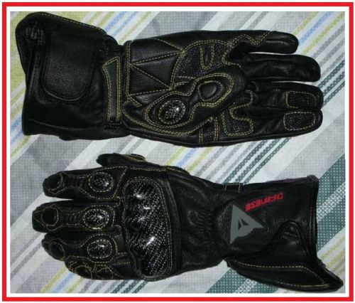 New men full finger black motorcycle offroad bike riding armor leather gloves xl