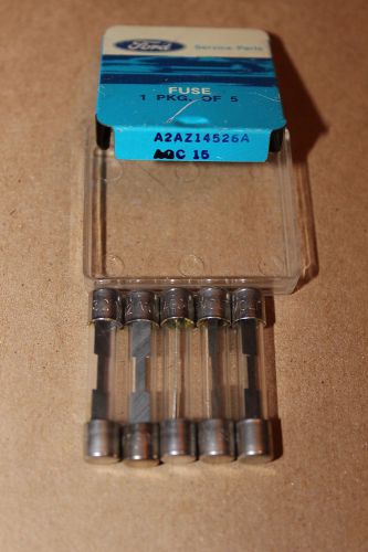 Nos ford a2az 14526 a glass fuses agc15  15 amp fuses box of 5 pcs mustang