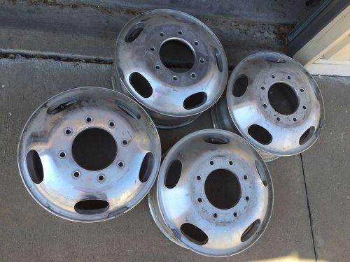 2005-2014 ford f350 dually polished 17&#034; oem factory alloy wheels rims caps f-350