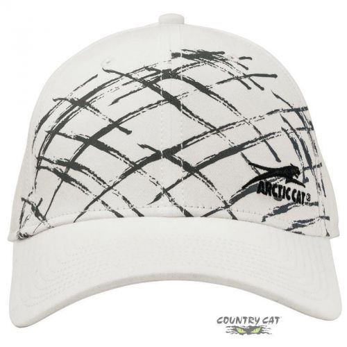 Arctic cat aircat brushed cap flex-fit white &amp; black s/m 5263-097 l/xl 5263-098