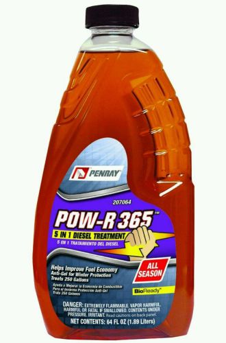 (4 pack) penray pow-r 365, 5 in 1 all season diesel fuel additive/treatment 64oz