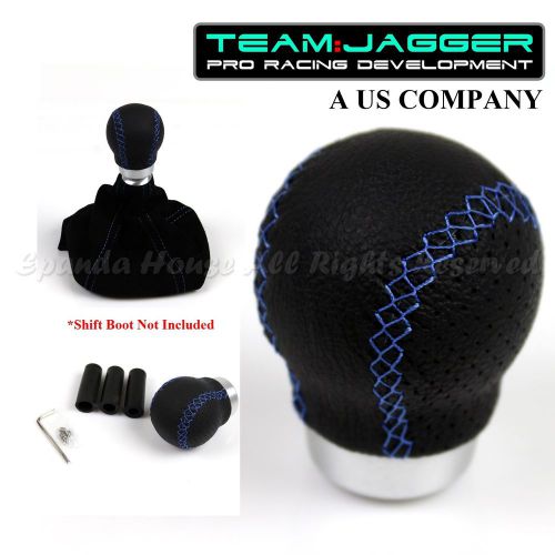 For jap car!m12 m8 m10 thread!usa black blue stitched leather manual shift knob