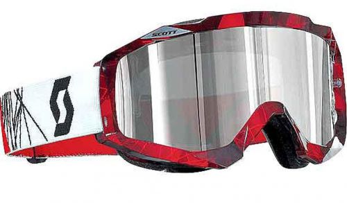 2014 scott hustle chrome prism red protection sled winter snowmobile goggles