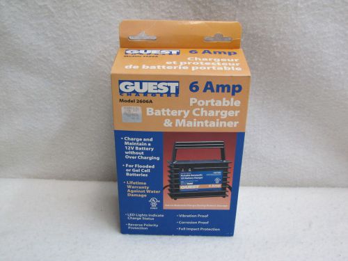 Guest 6 amp portable marine battery charger/maintainer model 2606a