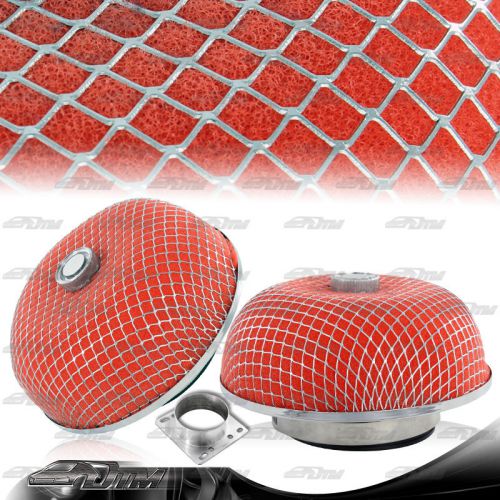Red micro foam 3&#034; 3 inch outlet mushroom cold air intake turbo filter + adapter
