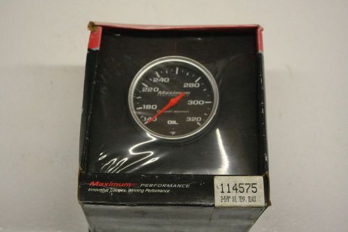 Stewart warner gauges 114575 2-5/8&#034; oil temp black 140-320 12&#039; cap mechanical