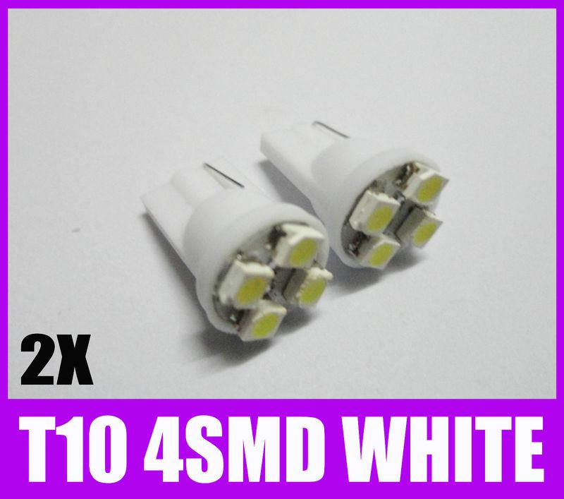 2x white t10 4-smd led wedge lights 168 194 175 916 w5wb 906 161 #hf11