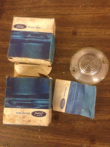Nos oem ford 1965 - 1968 mustang front turn lamp lenses shelby 1966 1968