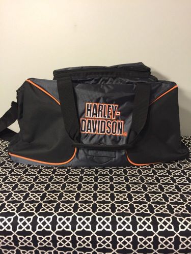 Harley davidson zipper top dufflel bag orange/black/grey