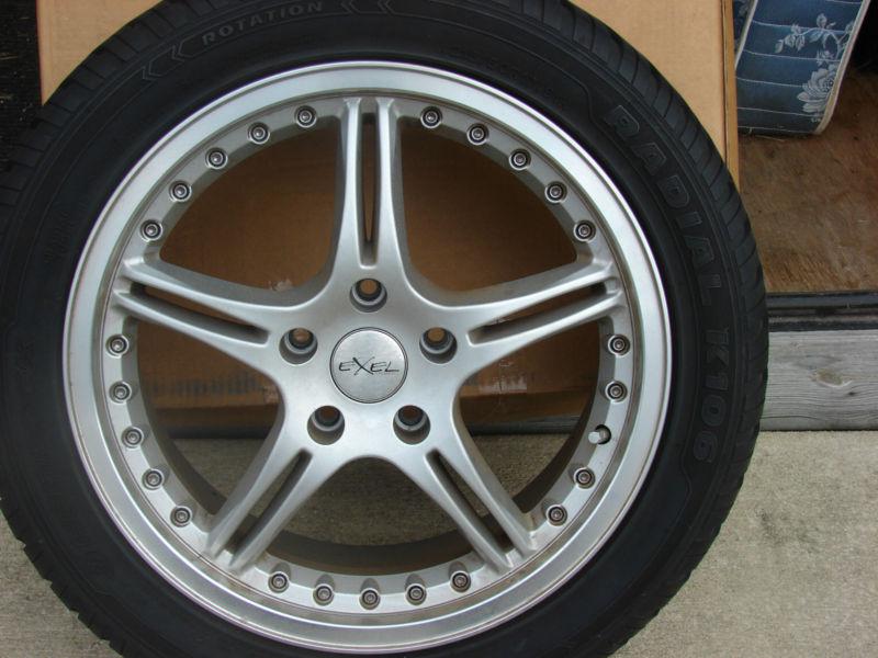  5 spoke polished silver rims and tires (set of 4)
