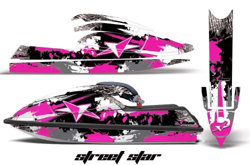 Amr racing jet ski graphic decal kit kawasaki standup jetski 750 92-98 star pink