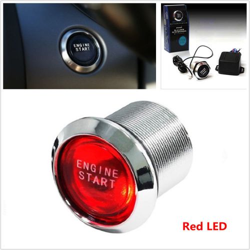 Auto car keyless engine ignition start power switch red led push button starter