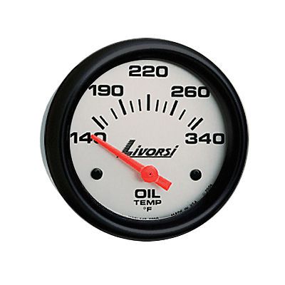 Livorsi electric automotive 140-340°f oil temperature gauge platinum/blk 2 1/16&#034;