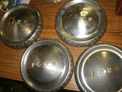 Vintage ford hubcaps poverty galaxie fairlane set 4