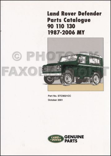 1987-2006 land rover defender parts book 90 110 130 part catalog catalogue