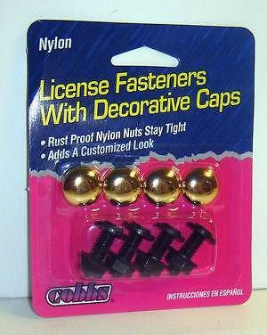 Lot of 36 license plate fasteners with decorative caps