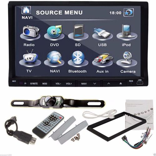Camera+double 2 din 7&#034; in dash stereo car dvd player bluetooth radio ipod sd hq
